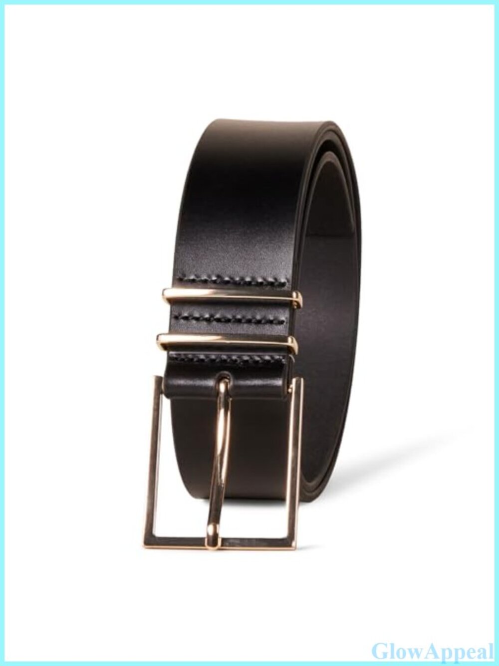 Genuine Leather Refined Buckle Dress Belt 1.5 Inch Strap